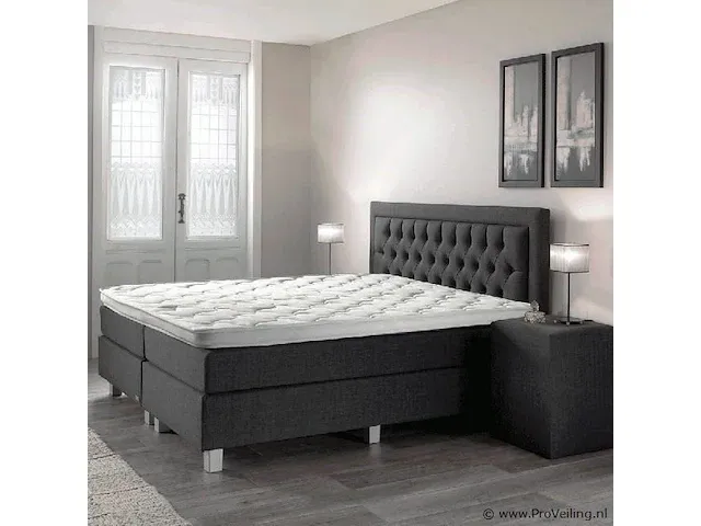 Boxspring italia banes, 140x200 cm, antraciet - afbeelding 6 van  9