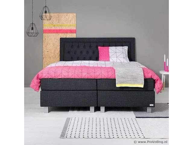Boxspring italia banes, 180x200 cm, antraciet - afbeelding 1 van  9