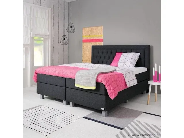 Boxspring italia banes, 180x200 cm, antraciet - afbeelding 3 van  9