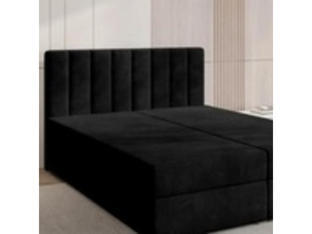 Boxspring met opbergfunctie 140x200 zwart, 2025 - afbeelding 1 van  3