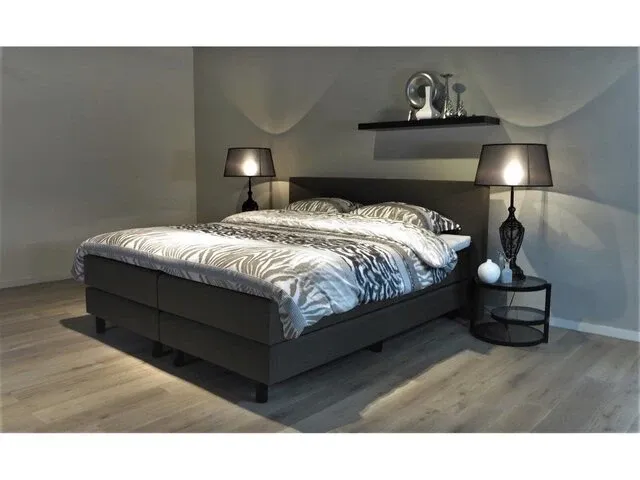 Boxspringcombinatie m-ray, valencia deluxe, antraciet - afbeelding 1 van  4