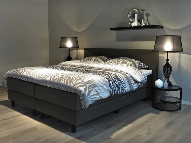 Boxspringcombinatie, m-ray, valencia deluxe, antraciet - afbeelding 1 van  4