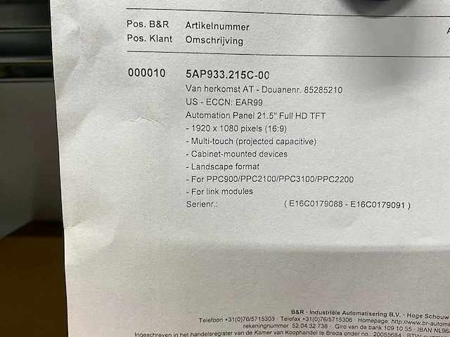 B&r 5ap933.215c-00 automation panel - afbeelding 4 van  5