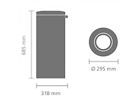 Brabantia 378621 30l rond metaal roestvrijstaal vuilnisbak - afbeelding 3 van  3