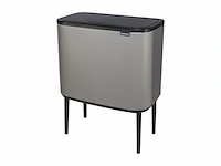Brabantia afvalbak bo touch bin mineraal beton grijs, 3 x 11 l - afbeelding 2 van  3