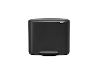 Brabantia bo pedal bin steel, matt black, 36 l - afbeelding 1 van  6