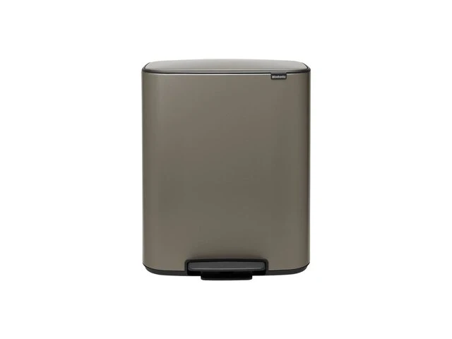 Brabantia bo prullenbak - 2 x 30 liter - afvalscheiding - platinum - afbeelding 1 van  4