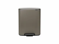 Brabantia bo prullenbak - 2 x 30 liter - afvalscheiding - platinum