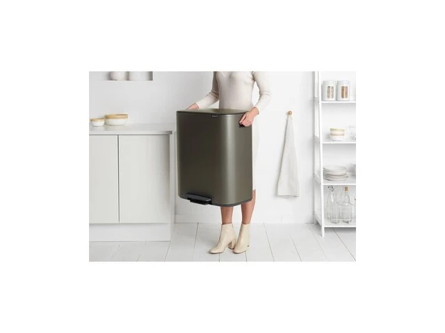 Brabantia bo prullenbak - 2 x 30 liter - afvalscheiding - platinum - afbeelding 3 van  4