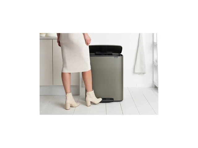 Brabantia bo prullenbak - 2 x 30 liter - afvalscheiding - platinum - afbeelding 4 van  4