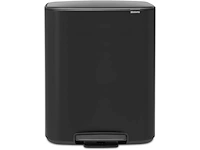 Brabantia bo prullenbak - 2 x 30 liter - met 80 vuilniszakken - afvalscheiding - matt black - afbeelding 1 van  6