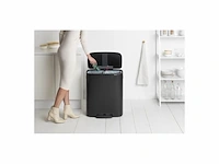 Brabantia bo prullenbak - 2 x 30 liter - met 80 vuilniszakken - afvalscheiding - matt black - afbeelding 3 van  6
