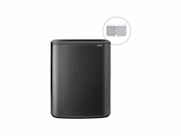 Brabantia bo touch bin prullenbak - 2 x 30 liter - afvalscheiding - confident grey - afbeelding 1 van  2