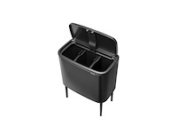 Brabantia bo touch bin prullenbak - 3 x 11 liter - afvalscheiding - confident grey - afbeelding 3 van  5