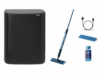 Brabantia bo touch bin prullenbak - 60 liter - matt black + philips oneup elektrische dweil 5000 series xv5113/01 - dweilsysteem - vloerreiniger - vuil water opzuigen - 2 standen - 70min dweilen - geen emmer nodig - afbeelding 1 van  2