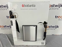 Brabantia bo touch bin prullenbak - 60 liter - matt black + philips oneup elektrische dweil 5000 series xv5113/01 - dweilsysteem - vloerreiniger - vuil water opzuigen - 2 standen - 70min dweilen - geen emmer nodig - afbeelding 2 van  2