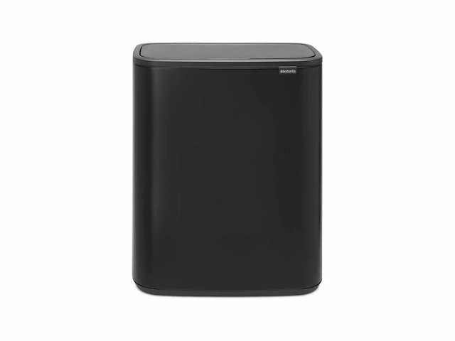 Brabantia bo touch bin prullenbak - 60 liter - matt black - afbeelding 1 van  2