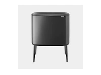 Brabantia bo touch bin prullenbak 11 + 23 liter afvalscheiding confident grey - afbeelding 2 van  6