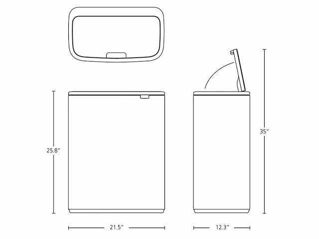 Brabantia bo touch bin prullenbak 60 l matt black - afbeelding 4 van  4