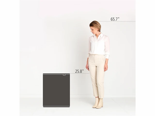 Brabantia bo touch bin prullenbak matt black, 1 binnenemmer 60l - afbeelding 3 van  4