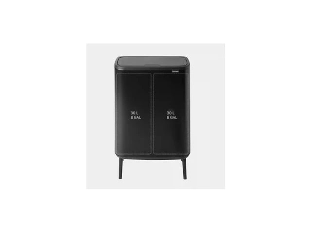 Brabantia bo touch bin prullenbak matt black, 2 binnenemmers 2 x 30l - afbeelding 2 van  4