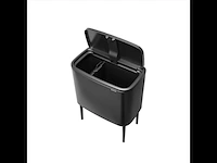 Brabantia bo touch keukenprullenbak 23+11l dubbele compartimenten confident grey - afbeelding 2 van  5