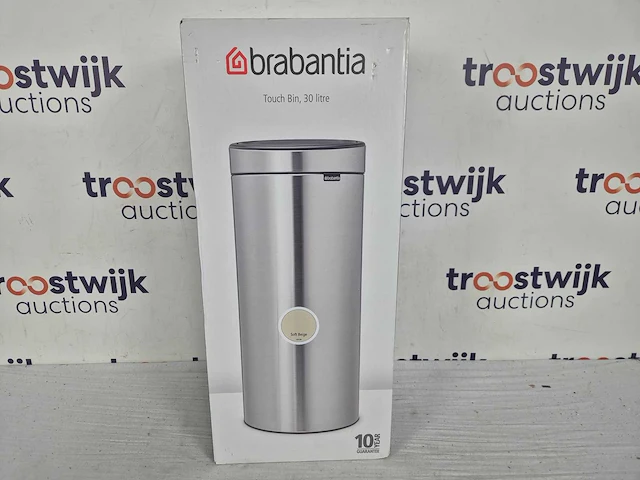Brabantia touch bin prullenbak - 30 liter - soft beige - afbeelding 2 van  2