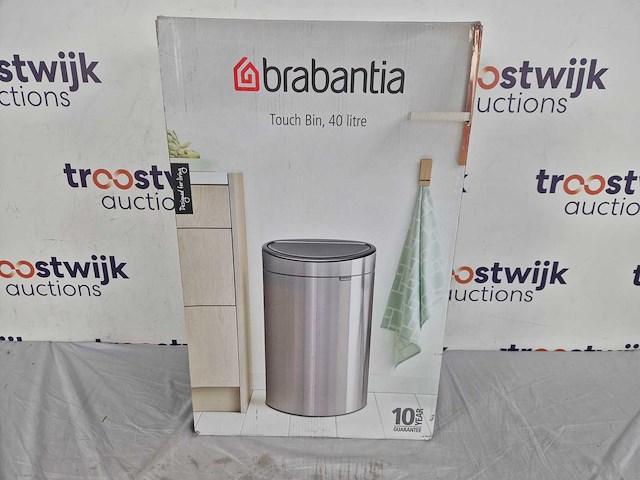 Brabantia touch bin prullenbak - 40 liter - platinum/matt steel deksel - afbeelding 2 van  2