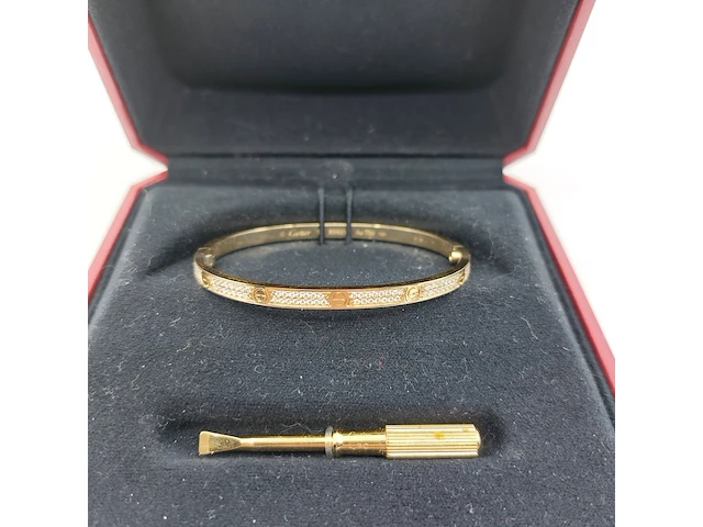 Bracelet pave diamond 18k yellow gold, cartier, love small, 2024 - afbeelding 5 van  11