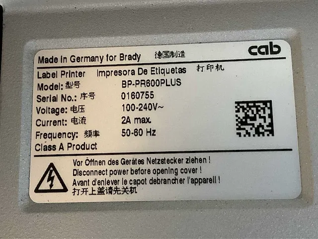 Brady bp-pr600 plus labelprinter - afbeelding 6 van  6