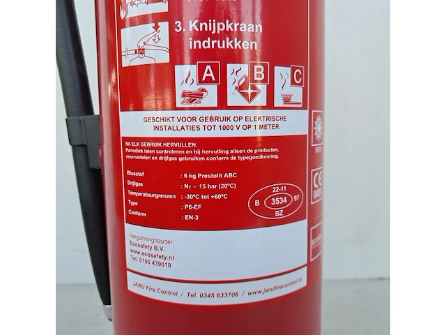 Brandblusser 6kg poeder, jaru - afbeelding 5 van  8