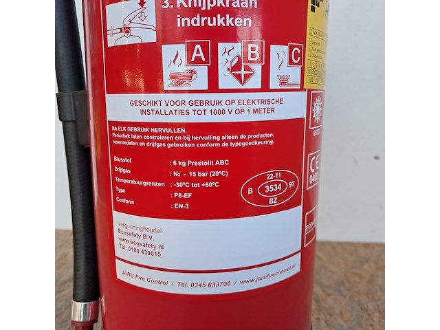 Brandblusser, jaru, 6 kg poeder - afbeelding 5 van  5