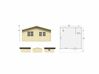Brandenburg - tuinhuis 44mm 5980x6980x3040mm onbehandeld - afbeelding 4 van  6