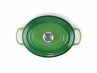 Bräter signature oval 29 cm bamboo braadpan met deksel gietijzer 29 cm 4.7 liter groen - afbeelding 2 van  4