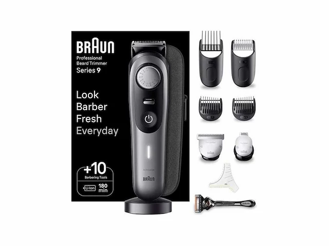 Braun beardtrimmer baardtrimmer series 9 bt9420, trimmer met kapperstools en 180 minuten gebruiksduur - afbeelding 1 van  2