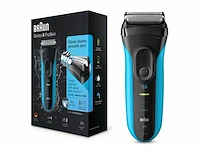 Braun series 3 proskin 3010s elektrisch scheerapparaat zwart/blauw - afbeelding 2 van  3