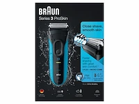 Braun series 3 proskin 3010s elektrisch scheerapparaat zwart/blauw - afbeelding 3 van  3