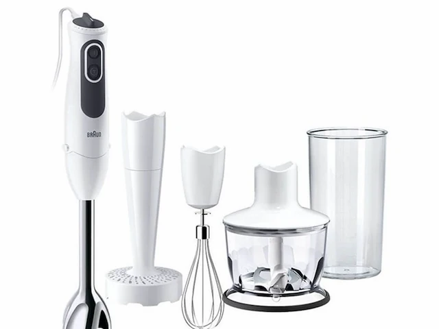 Braun staafmixer mq3137 11 snelheden splashcontrol vaatwasmachinebestendig 750w wit - afbeelding 1 van  4
