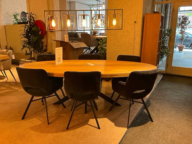 Bravia ovale eiken eetkamertafel - afbeelding 3 van  8