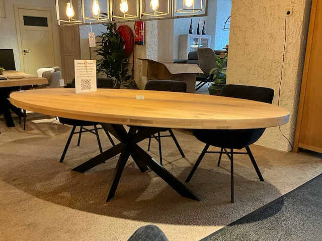 Bravia ovale eiken eetkamertafel - afbeelding 5 van  8
