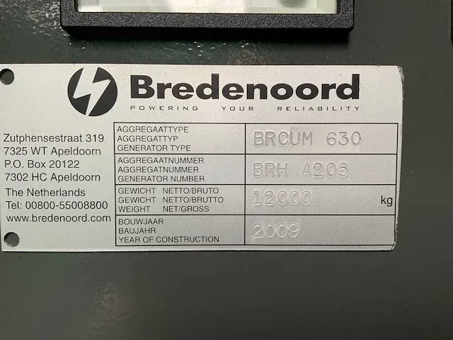 Bredenoord brcum 630 kva noodstroomaggregaat - afbeelding 21 van  29