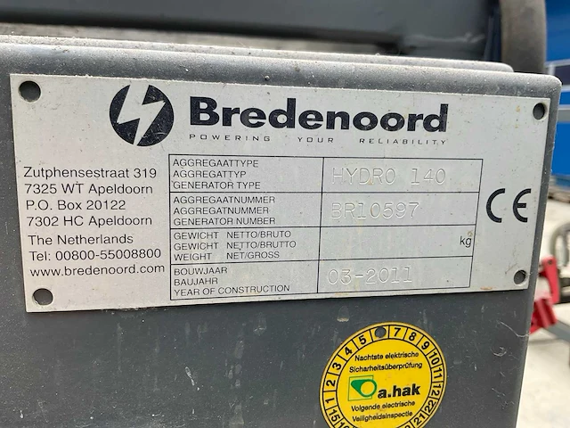 Bredenoord stamford 140 kva stroomgenerator - afbeelding 8 van  9