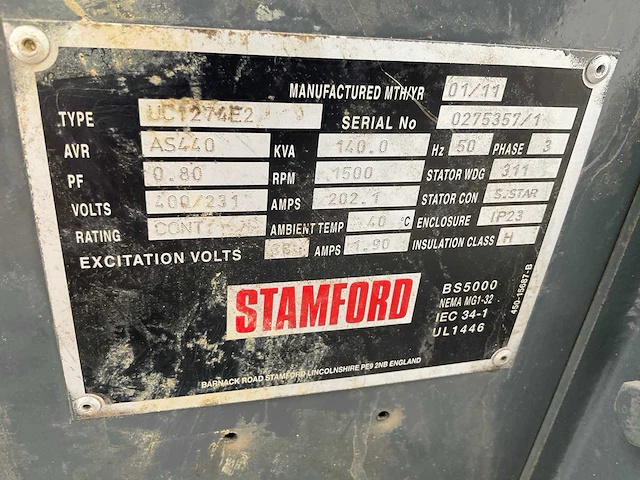 Bredenoord stamford 140 kva stroomgenerator - afbeelding 9 van  9