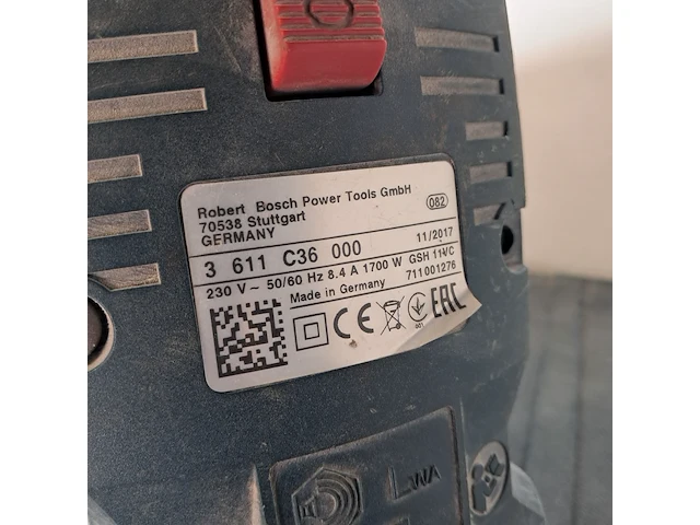 Breekhamer 11kg sds-max 230v ~, bosch, gch 11 vc, 2017 - afbeelding 9 van  10