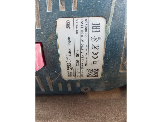 Breekhamer 11kg sds-max 230v ~ bosch, gsh 11 e, bouwjaar 2016 - afbeelding 9 van  10