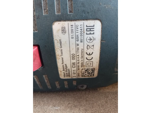 Breekhamer 11kg sds-max 230v ~ bosch, gsh 11 vc, bouwjaar 2018 - afbeelding 9 van  10