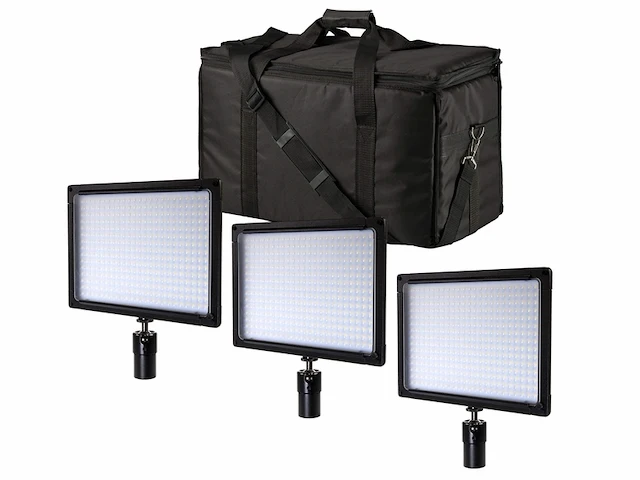 Bresser sh-360a ultraplatte en lichte bi-color led-vlakverlichting set van 3 - afbeelding 1 van  6