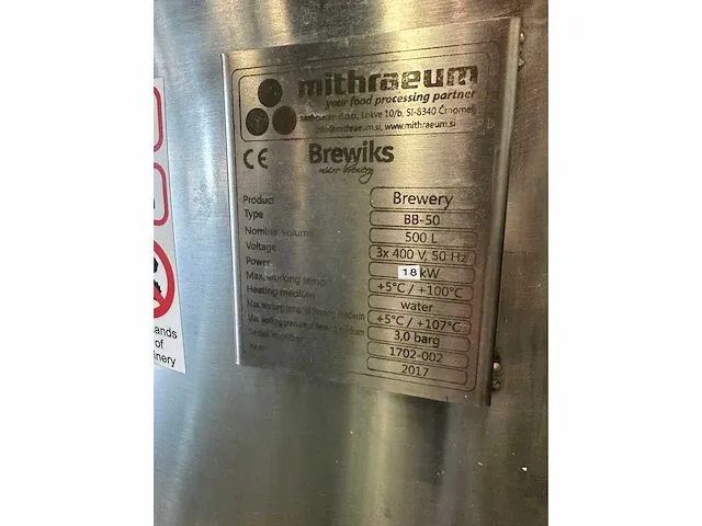 Brewiks - bb 50 / 500 liter - complete brouwerij set - 2017 - afbeelding 7 van  10