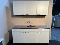 Bribus keuken - 160cm v.v. rvs werkblad v.v. spoelbak, kleur w300 wit (nieuw in doos) - afbeelding 1 van  11