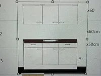 Bribus keuken - 170cm v.v. postform werkblad v.v. spoelbak, kleur w300 wit (nieuw in doos) - afbeelding 3 van  11